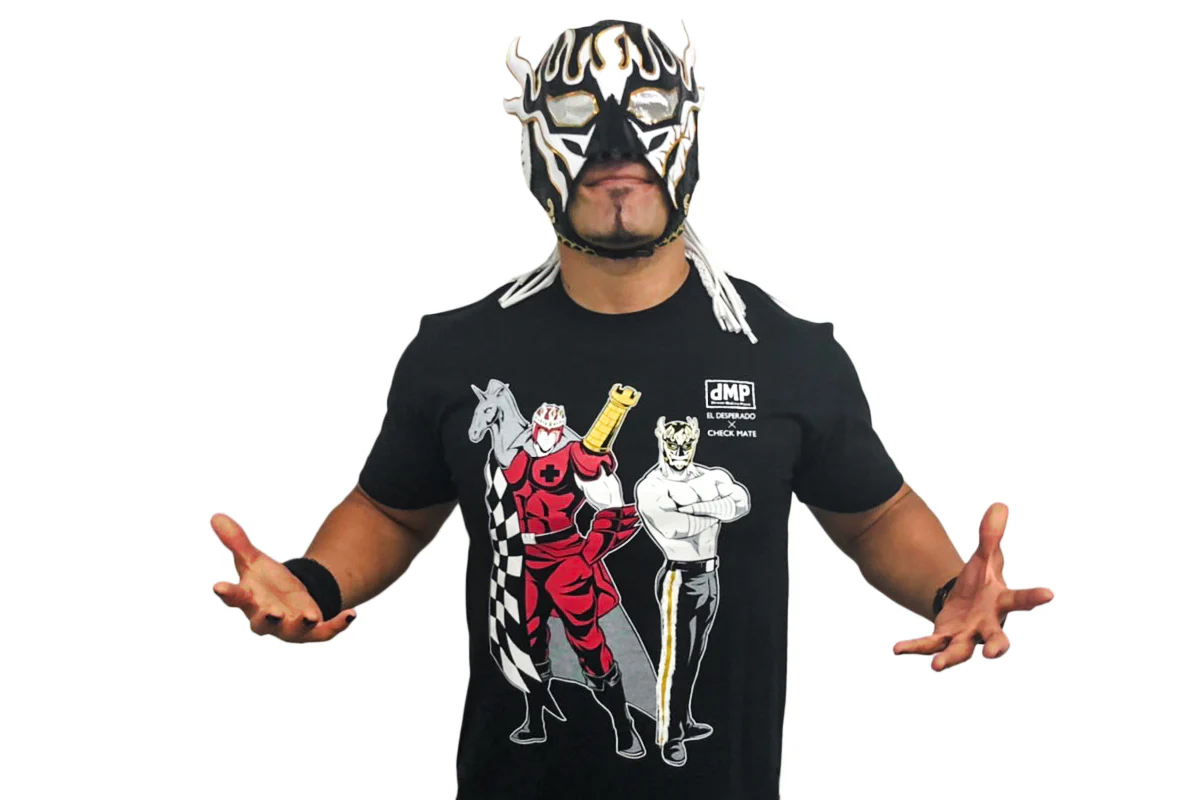 キン肉マンⅡ世 d.M.pコラボ エル・デスペラード×チェック・メイト Tシャツ - Image 3