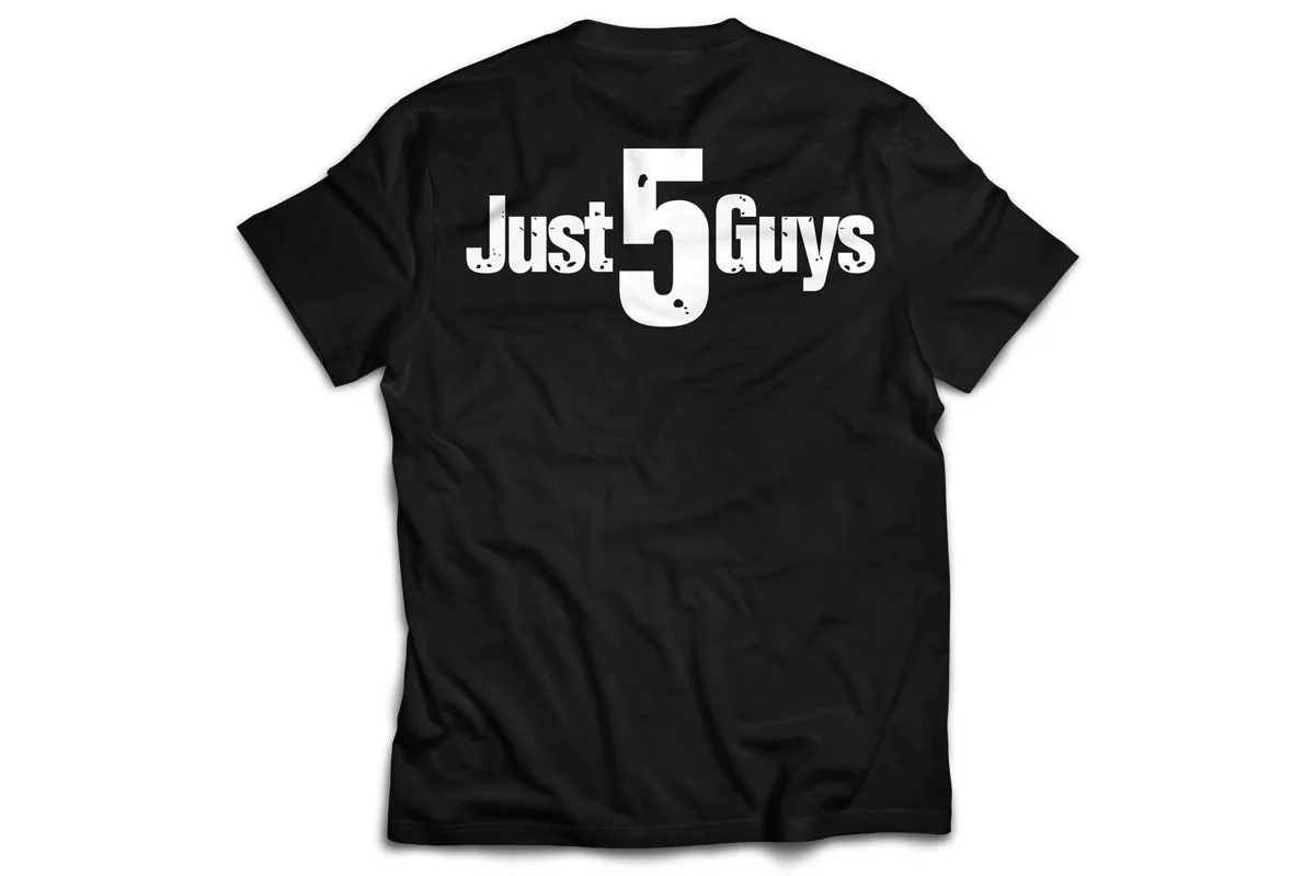 Just 5 Guys Tシャツ（ブラック×ホワイト） - Image 2