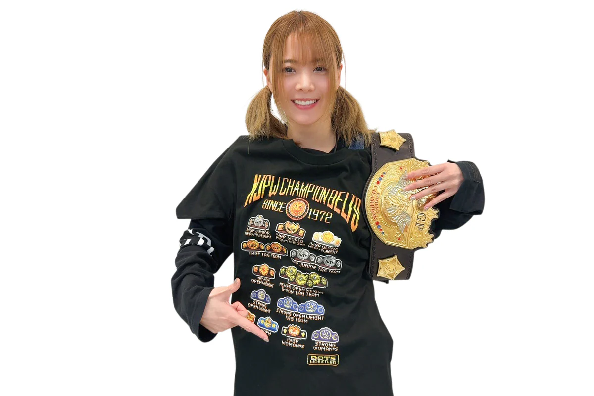 NJPWチャンピオンベルト dotswrestler Tシャツ - Image 4