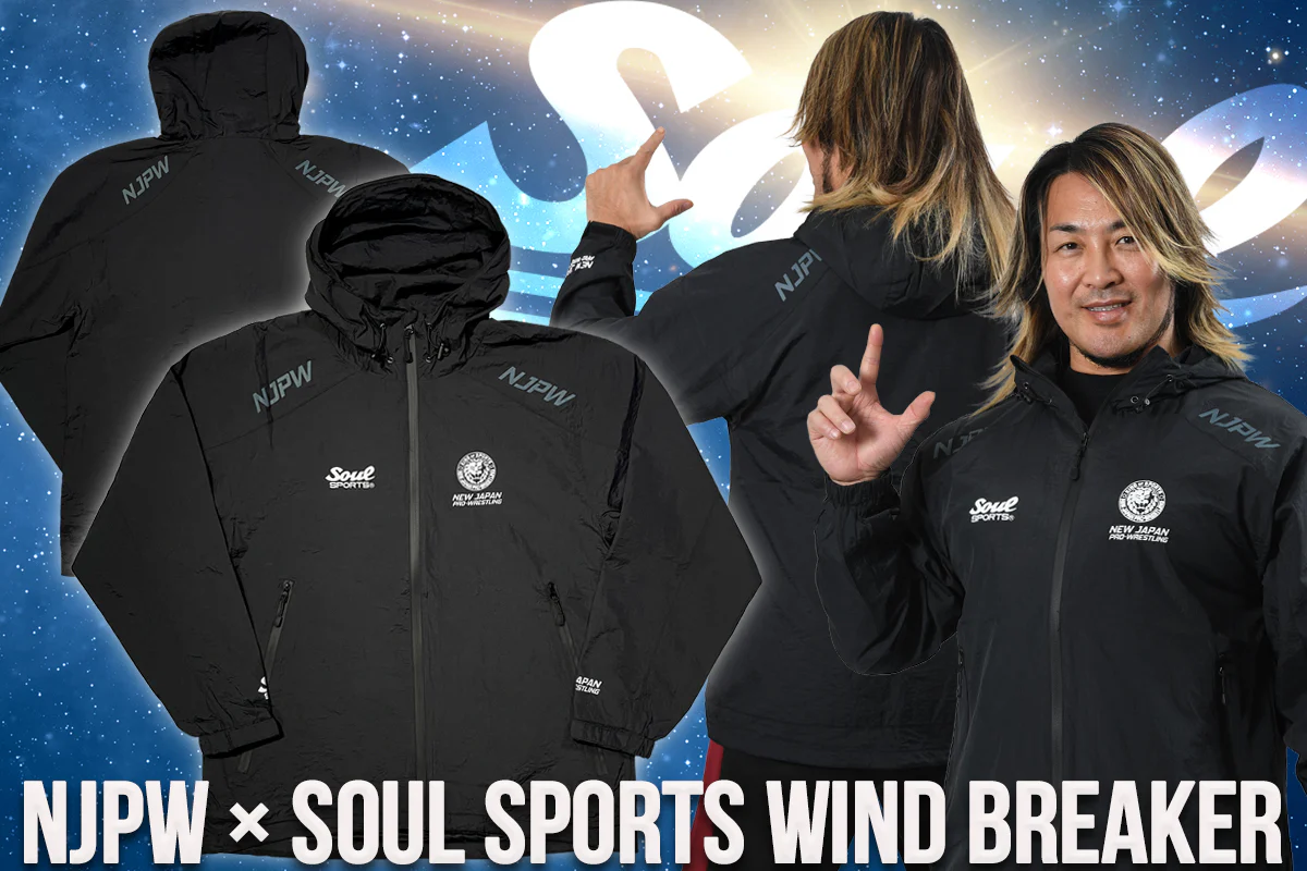 新日本プロレスSOUL SPORTS ナイロンウィンドブレーカー(ブラック) - Image 5