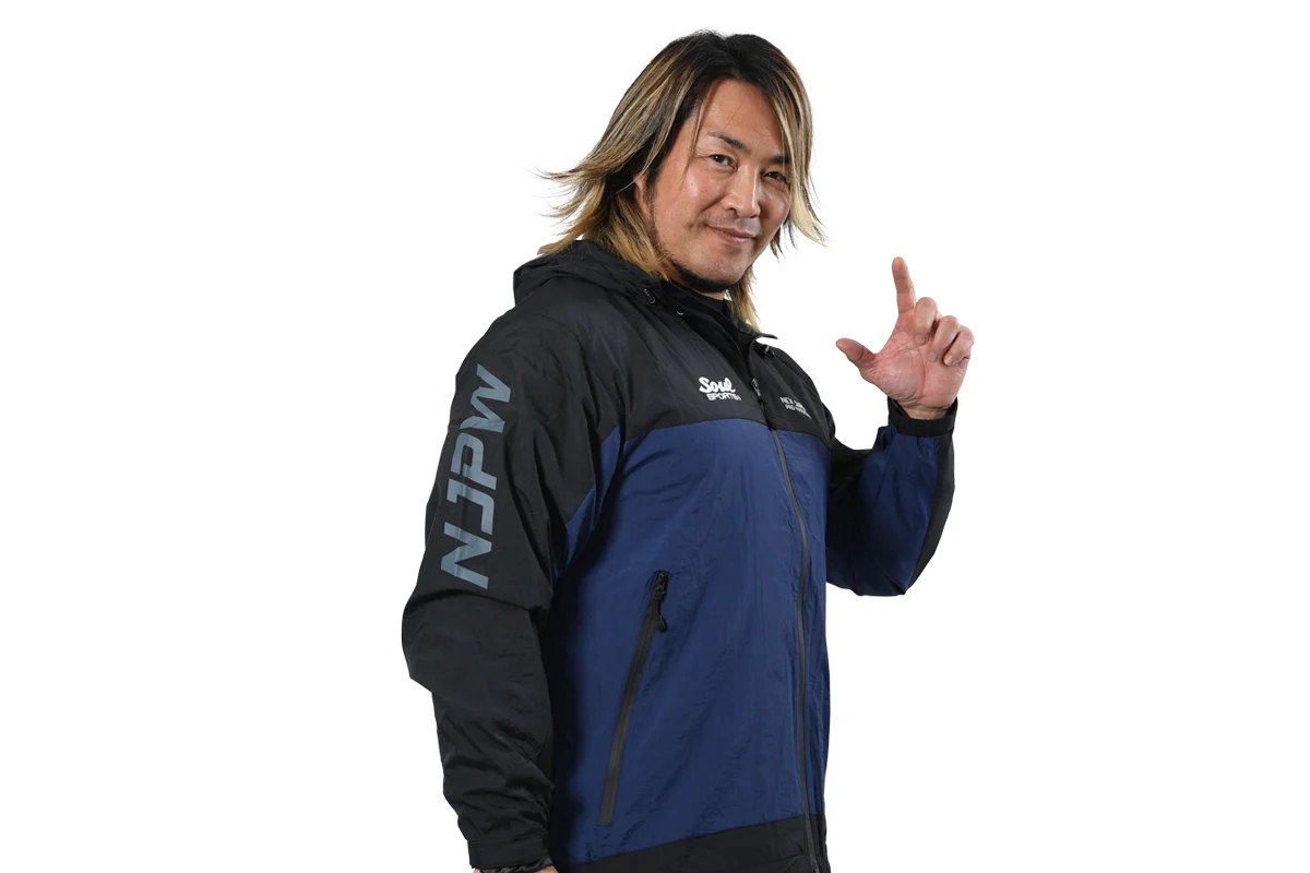 新日本プロレスSOUL SPORTS ナイロンウィンドブレーカー(ネイビー×ブラック) - Image 5