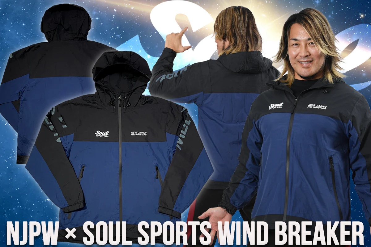 新日本プロレスSOUL SPORTS ナイロンウィンドブレーカー(ネイビー×ブラック) - Image 8