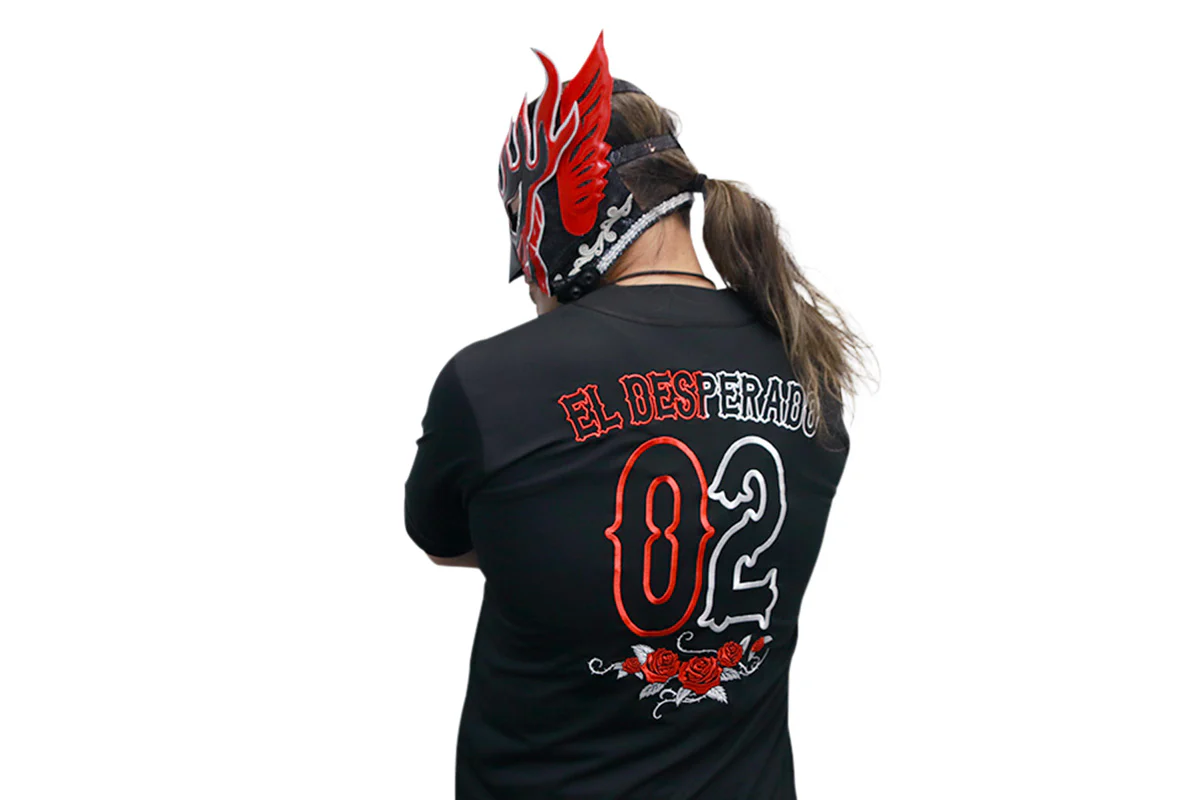 エル・デスペラード ベースボールシャツ(ブラック×ホワイト×レッド) - Image 5