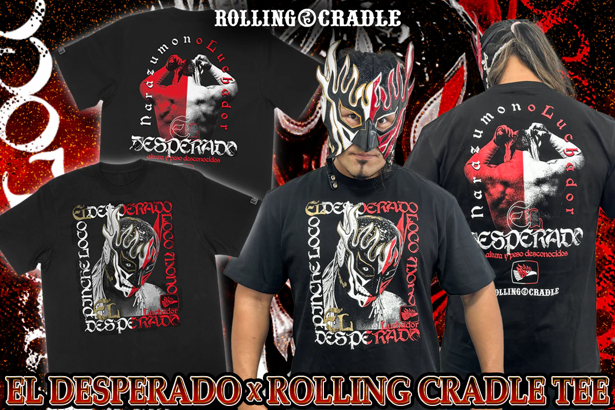 エル・デスペラード×ROLLING CRADLE コラボTシャツ(ブラック×ホワイト×レッド) - Image 8