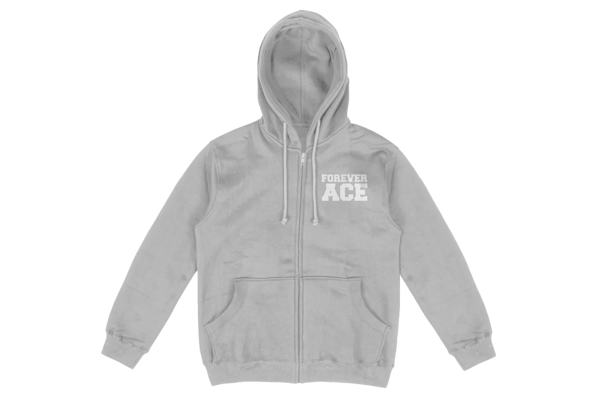 棚橋弘至「FOREVER ACE」ジップアップパーカー（ミックスグレー） - Image 2
